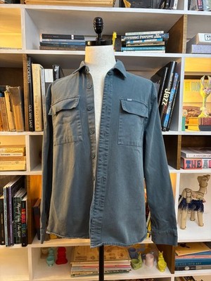 Academy Brand Shirt Jacket Mens Large Blue Cotton Overshirt Shacket 49204