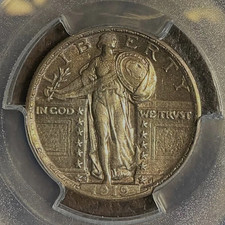 1919-S Standing Liberty Silver Quarter AU Ext...