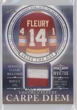 2017-18 Leaf Invictus Carpe Diem Relics Blue 9/25 Theoren Fleury #CD-21 0c3