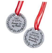 Near or Apart, Always in My Heart Ornament Double Sided Pewter Holiday
