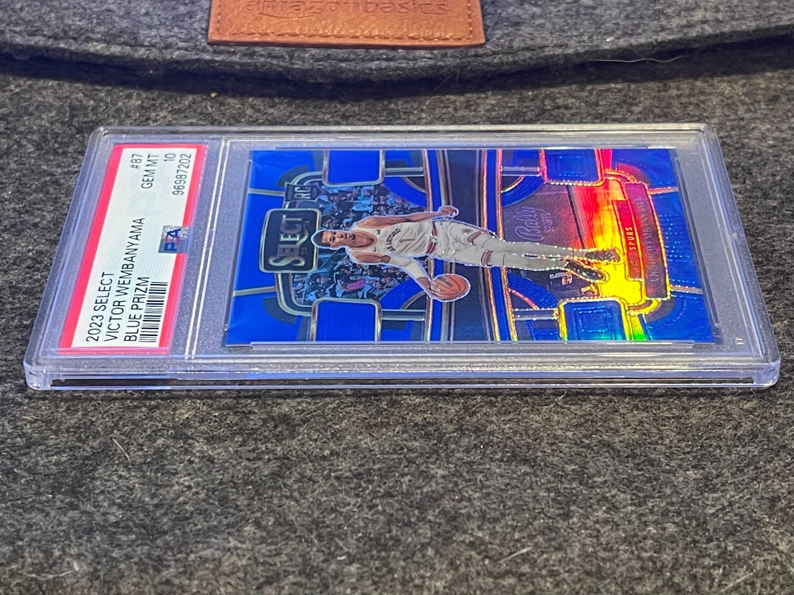 ROOKIE GEM MINT 2023-24 Panini Select Victor Wembanyama Blue Prizm #87 PSA 10 view 6