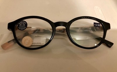 New Black Marble Round Apollo  Peepers Blue Light filtering Glasses  +2.50