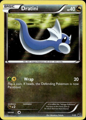 Dratini 1/20 Holo Rare Dragon Vault Pokemon Moderately Played A