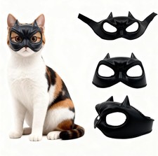 Cat Bat Mask,Cat Cosplay Hat,Made of Latex, Soft And Fit, Adjustable Size, Su...