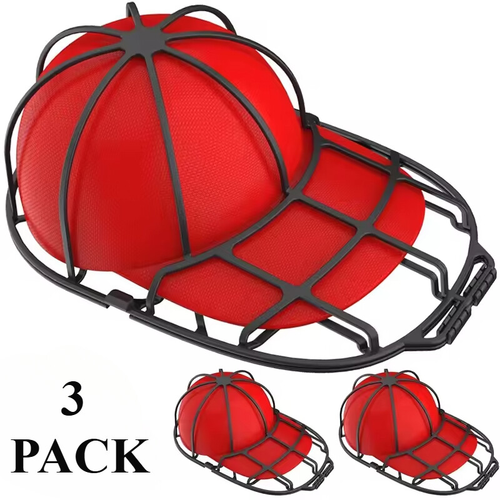 3-Pack Baseball Cap Washer Frames - Hat Cleaning Cage Holder For Washing Machine, Aluminum & Plastic