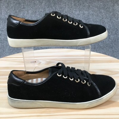 Vionic Shoes Womens 7.5 Brinley Sneakers Black Leather Lace Up Casual VS339