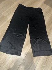 St. John Wide Leg Angle Pants- Satin- Black- Size 16