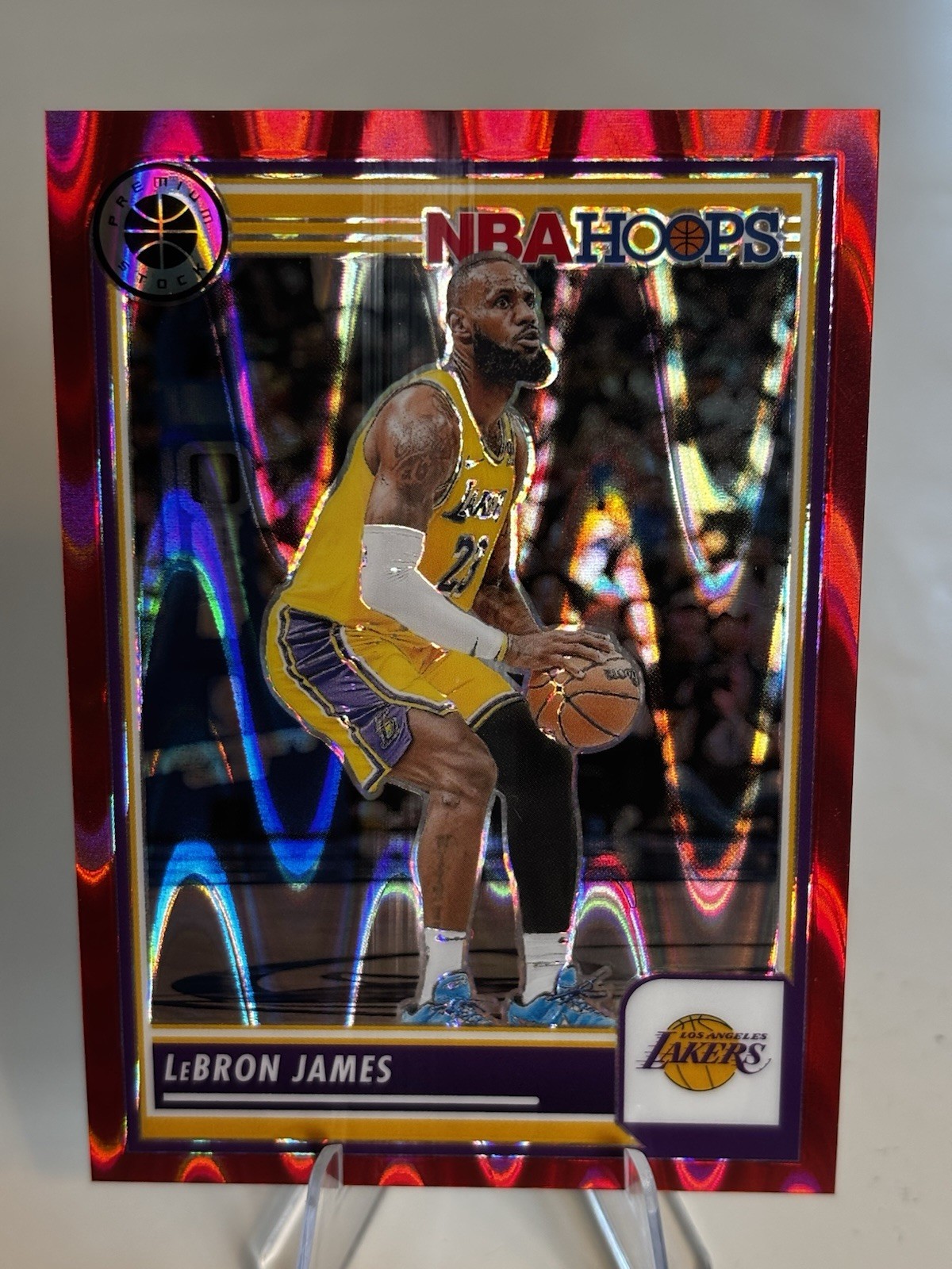 2023-24 Hoops Premium Stock - LeBron James #149 Red Seismic /199