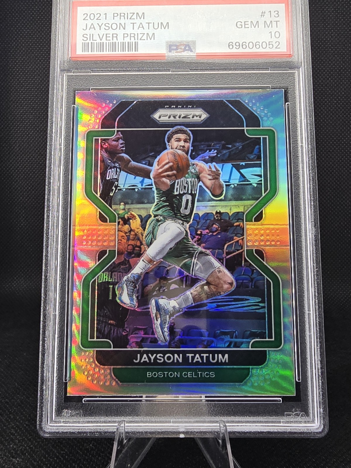 2021-22 Panini Prizm - Jayson Tatum #13 Silver Prizm, PSA Gem 10, Boston Celtics