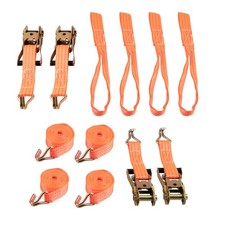 4x Tension Ceinture AUTO TRANSPORT Sangle d'arrimage Verrouillage Roue Remorque