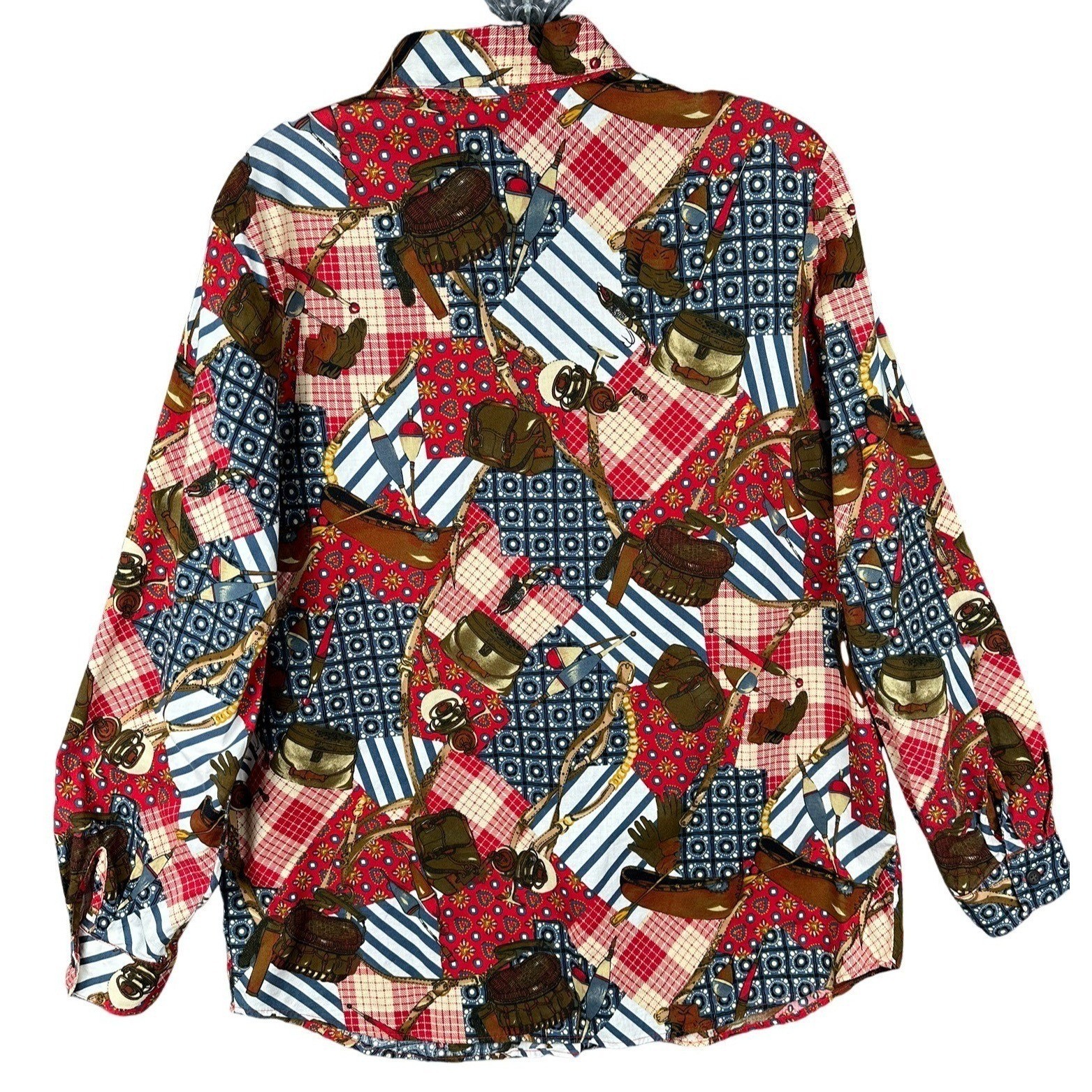 Orvis Patchwork Print Button Down Shirt Long Slee… - image 4