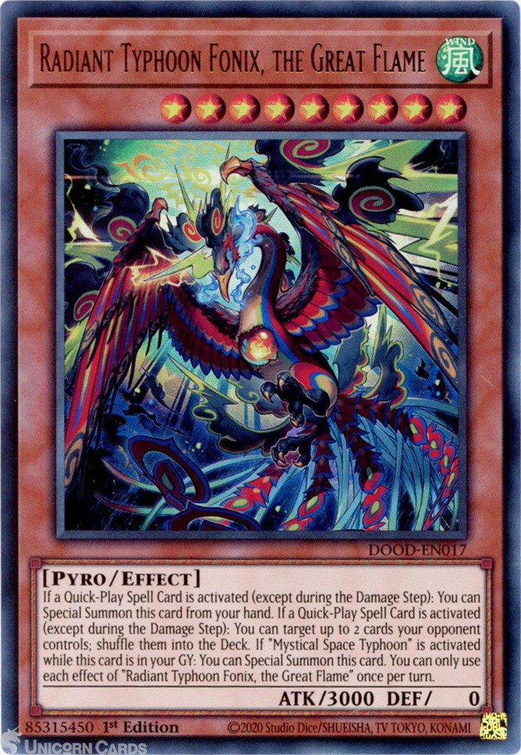 DOOD-EN017 Radiant Typhoon Fonix, the Great Flame : Ultra Rare 1st Edition Mint