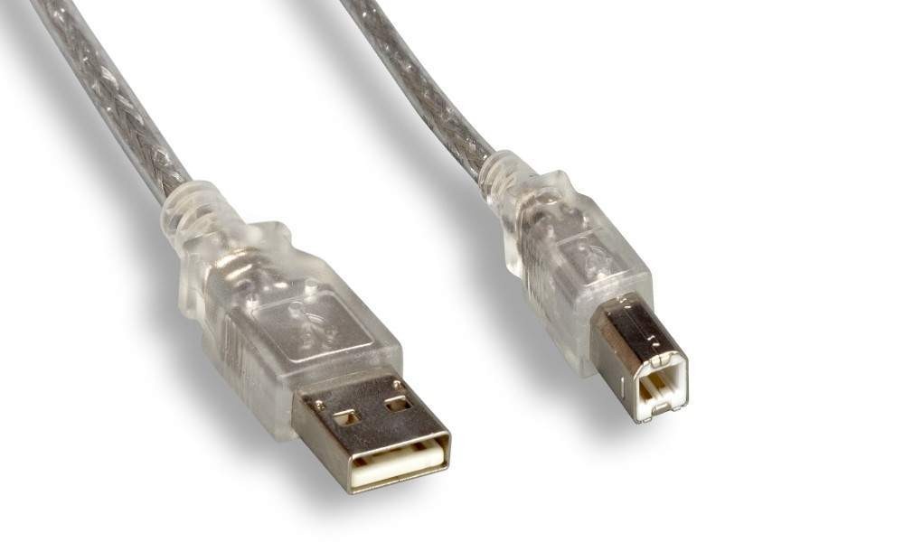 USB 2.0 Computer Type-A Male to Type-B Male Cable 6FT Silver