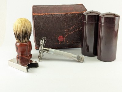 Rotbart Mond Extra Rasierer Reise Set 1930er  (Vintage Razor Rasierhobel)