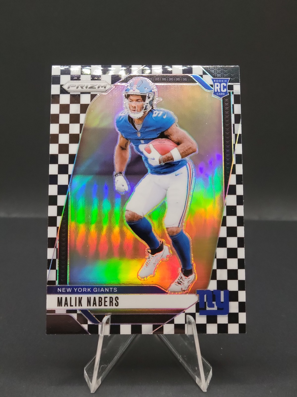 2024 Panini Prizm - Rookies Malik Nabers #370 Black & White Checker Prizm (RC)
