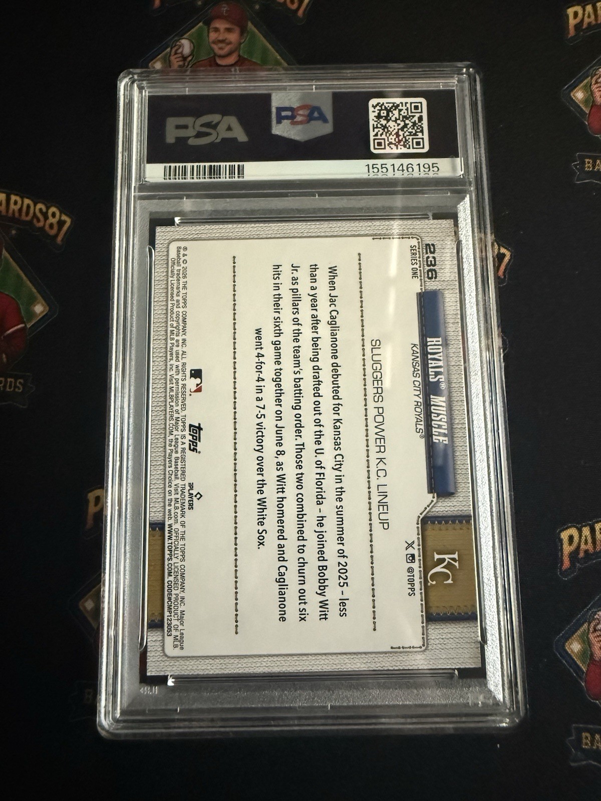 2026 Topps Series 1 Holo Foil Bobby Witt Jr. / Jac Caglianone PSA 10!!!! view 2