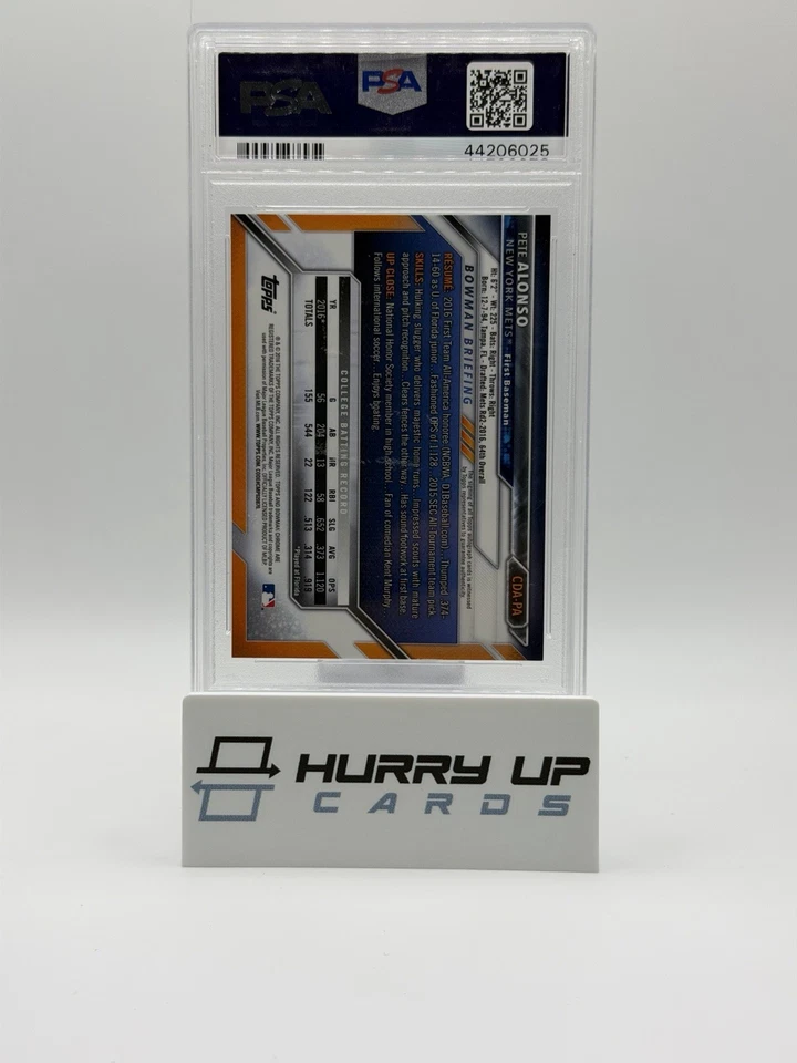 2016 1st Bowman Chrome Draft Pete Alonso 1st Prospect Auto #CDA-PA PSA 9 Mets - Image 2 of 3