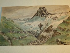 Scuola FRANCESE XIX DISEGNO ACQUERELLO VALLE DELL'ARCO MONTAGNA SAVOIA ALPES ...