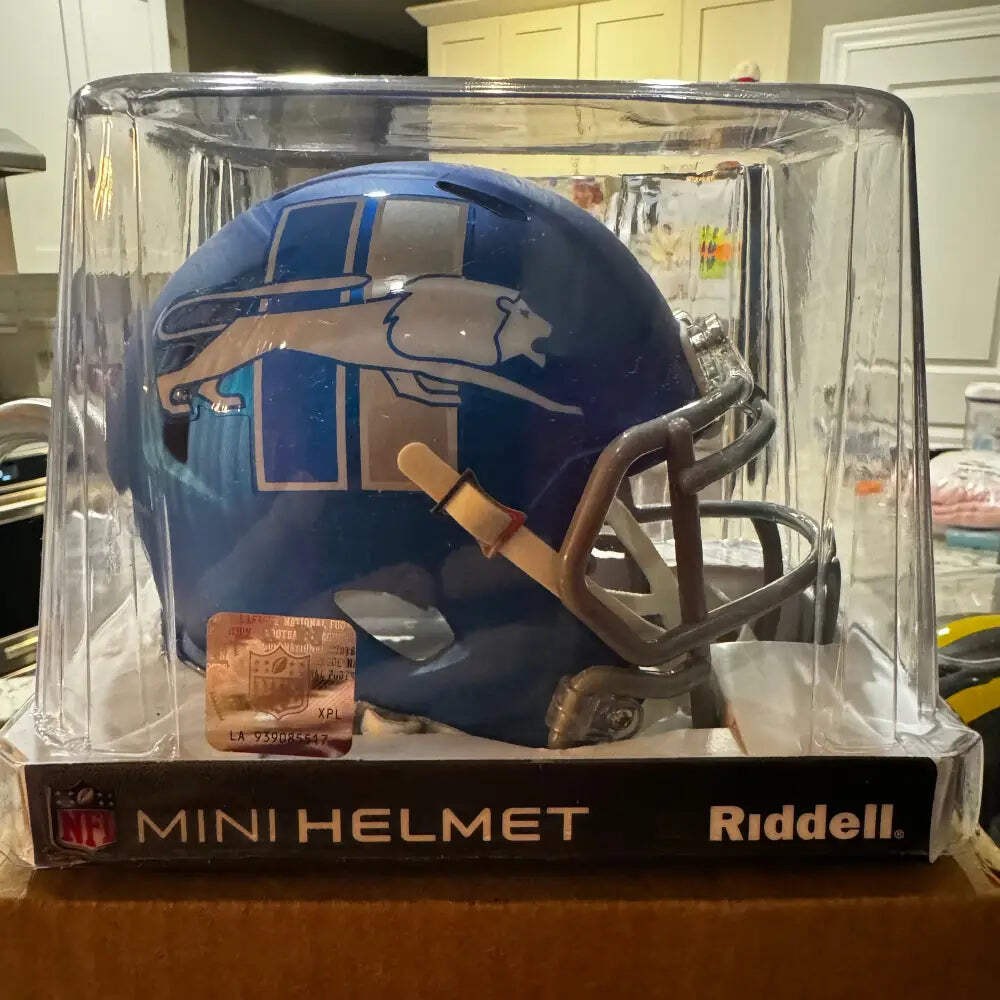 Detroit Lions NFL. Mini Speed Football Helmet 2023 Alternate On-Field.