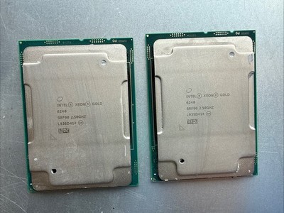 MATCHED PAIR 2x Intel Xeon Gold 6248 SRF90 2.5GHZ LGA3647 GENUINE 40 CORES USA