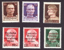 Niemiecki Bes. 2. Wk. Kotor Mi.-Nr 1/6, Freimarken 1944 bez zarzutu **, Mi. 1300 €.