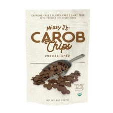 Missy J's organic Unsweetened Carob Chips 8 Oz - Vegan, Gluten and Caffeine Free