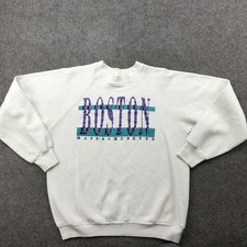 Vintage Boston Sweatshirt Mens Large Fruit of the Loom USA Massachusetts 90s