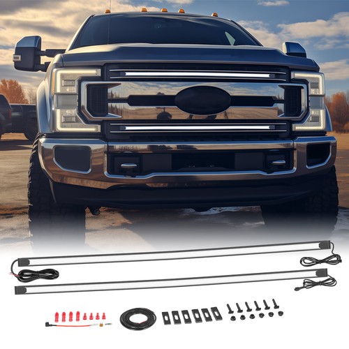 For Ford F250 F350 Super Duty Front Mesh Grill Mount 2x36/37" Slim LED Light Bar