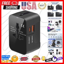 Universal Travel Adapter Worldwide, GaN Fast Charging with PD 3.0 USB-C  USB...
