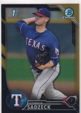 2016 BOWMAN CHROME BLACK GOLD REFRACTORS 1ST RC CONNOR SADZECK RANGERS #-1796