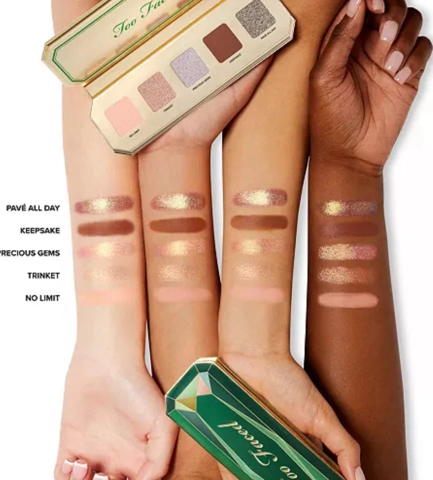 TOO FACED PRECIOUS GEMS EYE SHADOW PALETTE LIMITED EDITION 5 SHADES + BRUSH NIB - Image 4 of 4