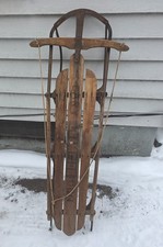 Vintage Paris Champion Fastback Red Schneeschlitten 54"