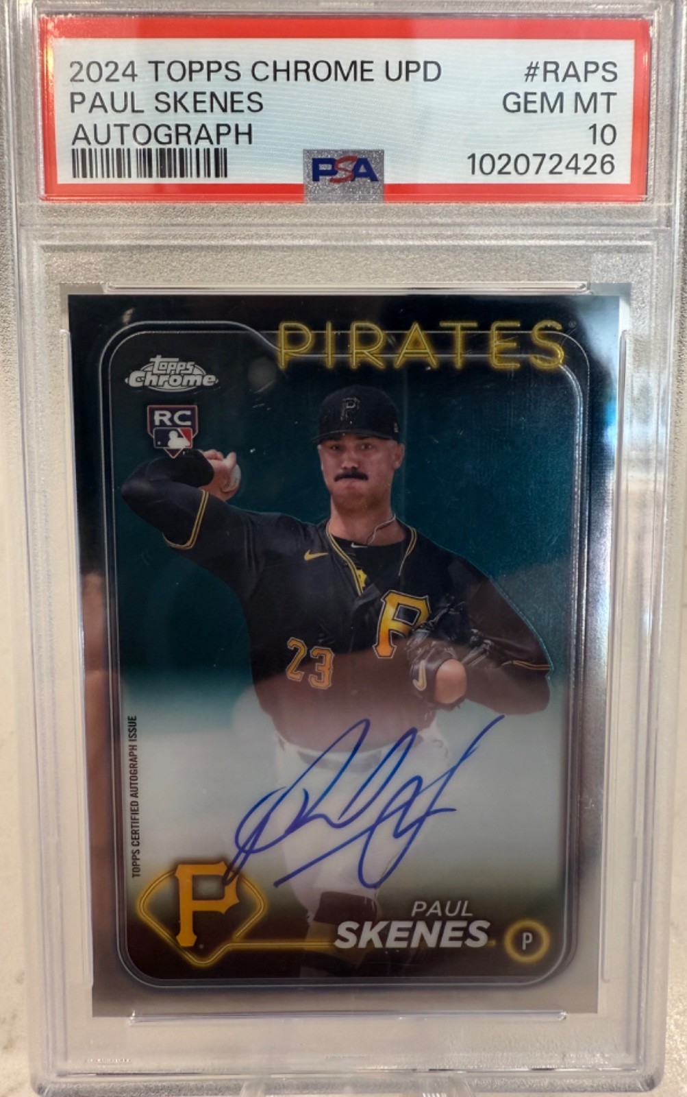 2024 Topps Chrome Update Paul Skenes AUTO #RAPS PSA 10! Pirates