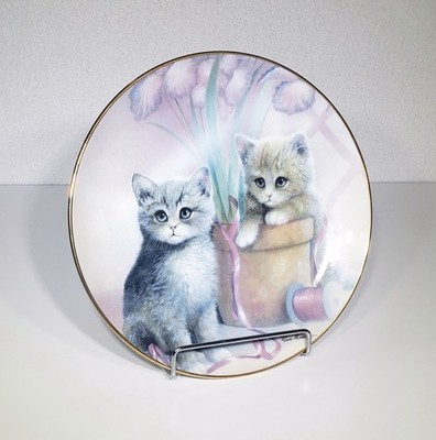 VTG Danbury Mint Playful Companions Kitten Cousins Cat Ruane Manning Plate 8''EUC