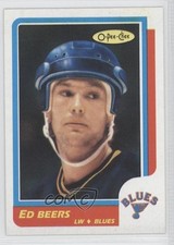 1986-87 O-Pee-Chee Blank Back Eddy Beers 0a1