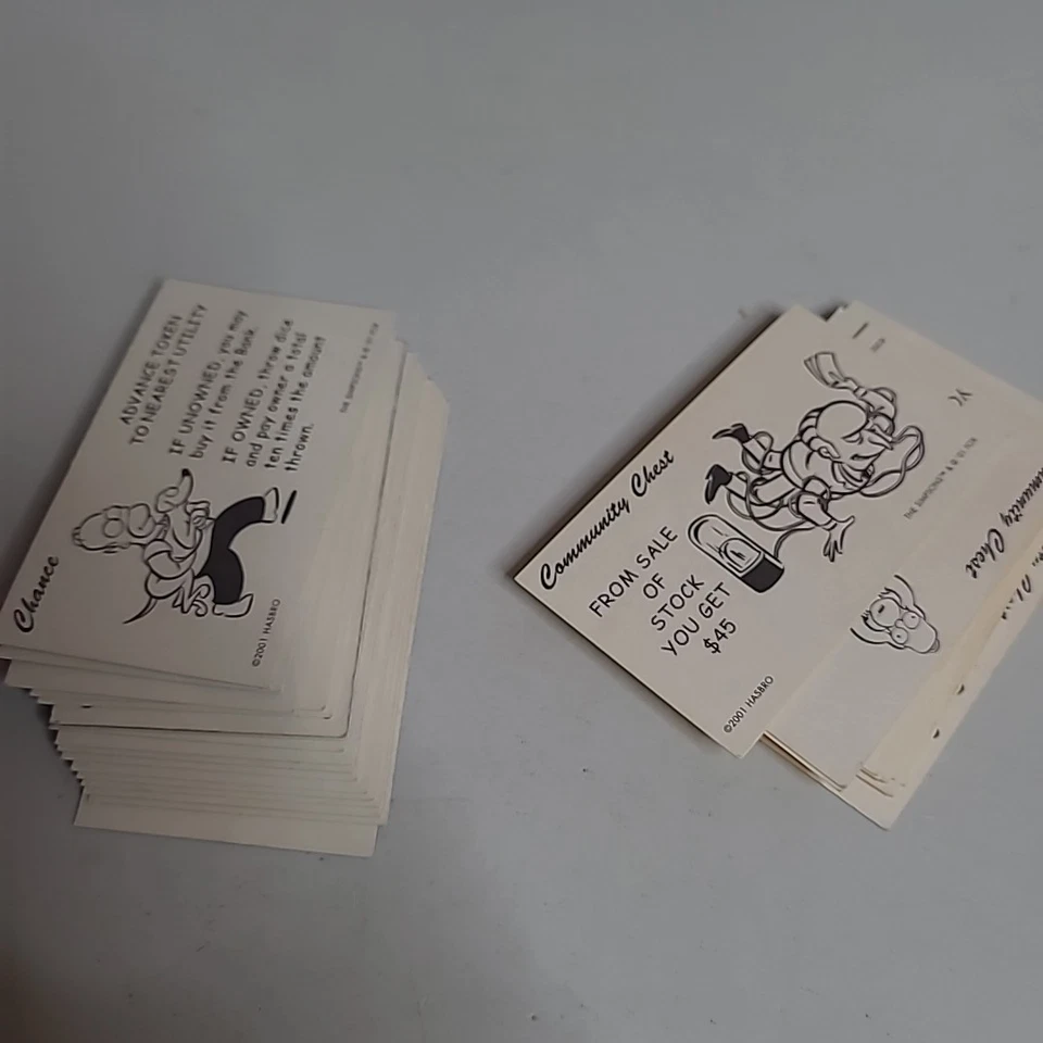 The Simpsons Monopoly Money & Cards Replacement Parts Only Game Pieces VTG 2001 - Image 3 of 4