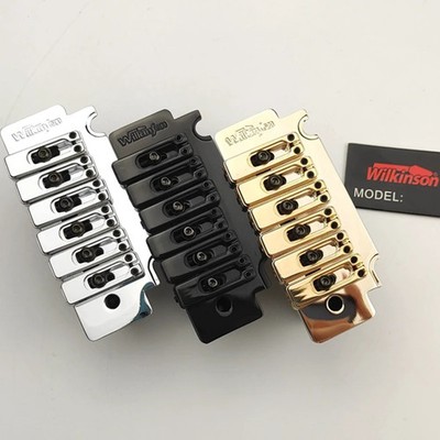 New Wilkinson WVS50K Guita Tremolo Bridge with Matching Satin Saddles in Black