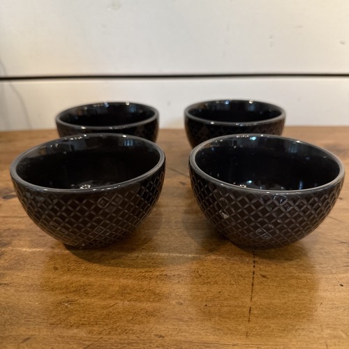 West Elm Black Lattice Condiment Bowls - Set of 4