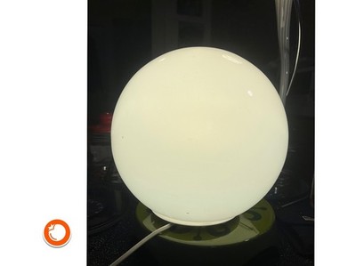 Ikea Fado Lampe Tischleuchte handmade komplett Glas weiß
