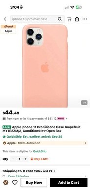 Apple Silicone Back Case for iPhone 11 Pro, Pink, Wireless Charging MY1E2ZM/A