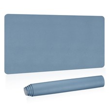 31"x15" Große Schreibtischunterlage, PU-Leder Doppelseitige, Grau Blau