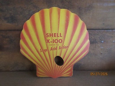 VTG Shell Gasoline Service Station Paper Advertising Hand Fan Shell X-100 Oil
