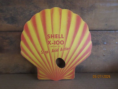 VTG Shell Gasoline Service Station Paper Advertising Hand Fan Shell X-100 Oil