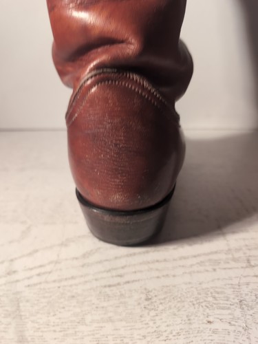 Tony Lama 5084 Leather Cowboy Western Boots Cognac Marble Brown Size 7 D - Picture 5 of 23