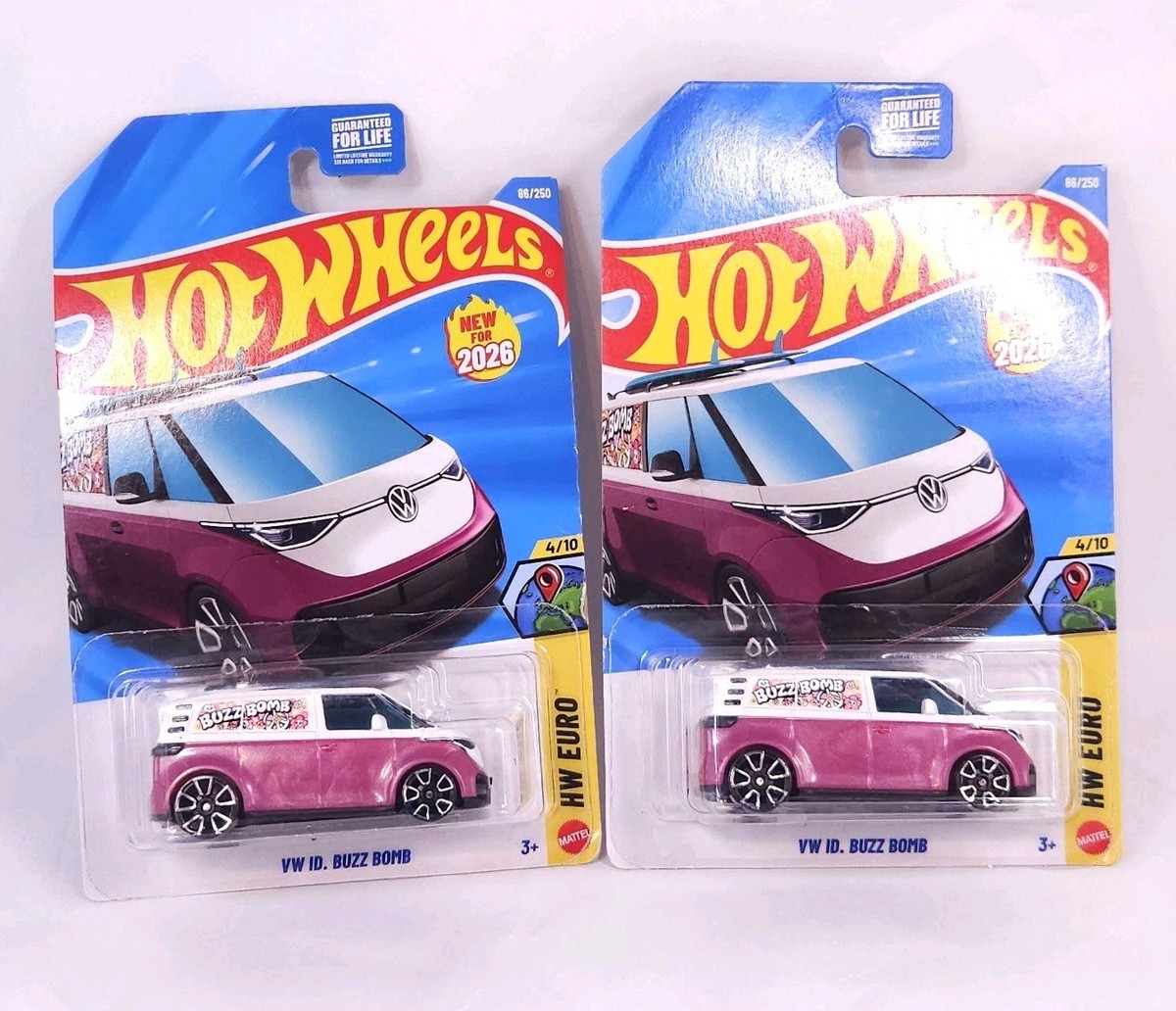 Set of 2 Hot Wheels Collectors 2026 VW ID. Buzz Bomb HW Euro 86