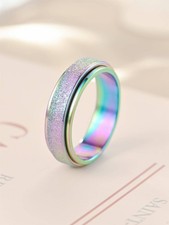 Multicolor Titanium Steel Rotatable Ring For Men Size 5 6 7 8 9 10 11 12 13