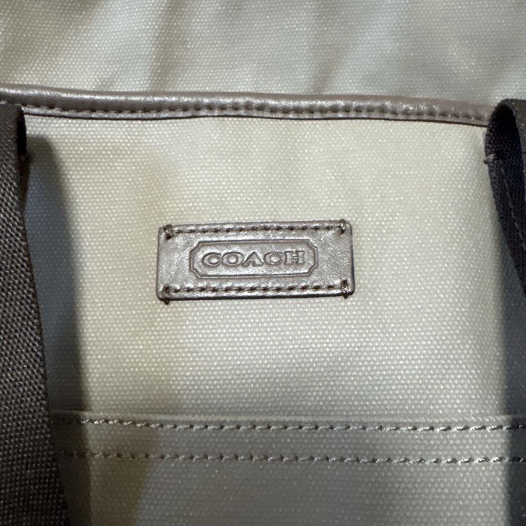 Coach F70832 Weekend Tote Bag Beige Canvas Authentic thumbnail 13