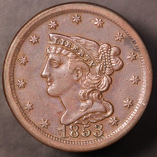 1853 BRAIDED HAIR HALF CENT LOT | RAINBOW TONED | BB-841