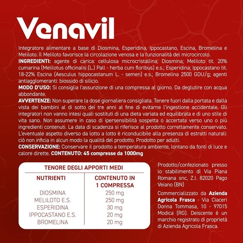 Integratore per vene varicose capillari rotti e microcircolo. Diosmina Esperidi - Afbeelding 6 van 6