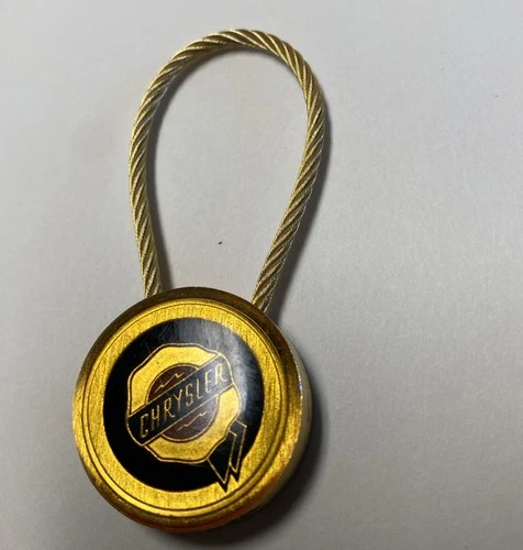 Rare Chrysler  Resin Seal Gold  colored Key Ring Key Fob unique